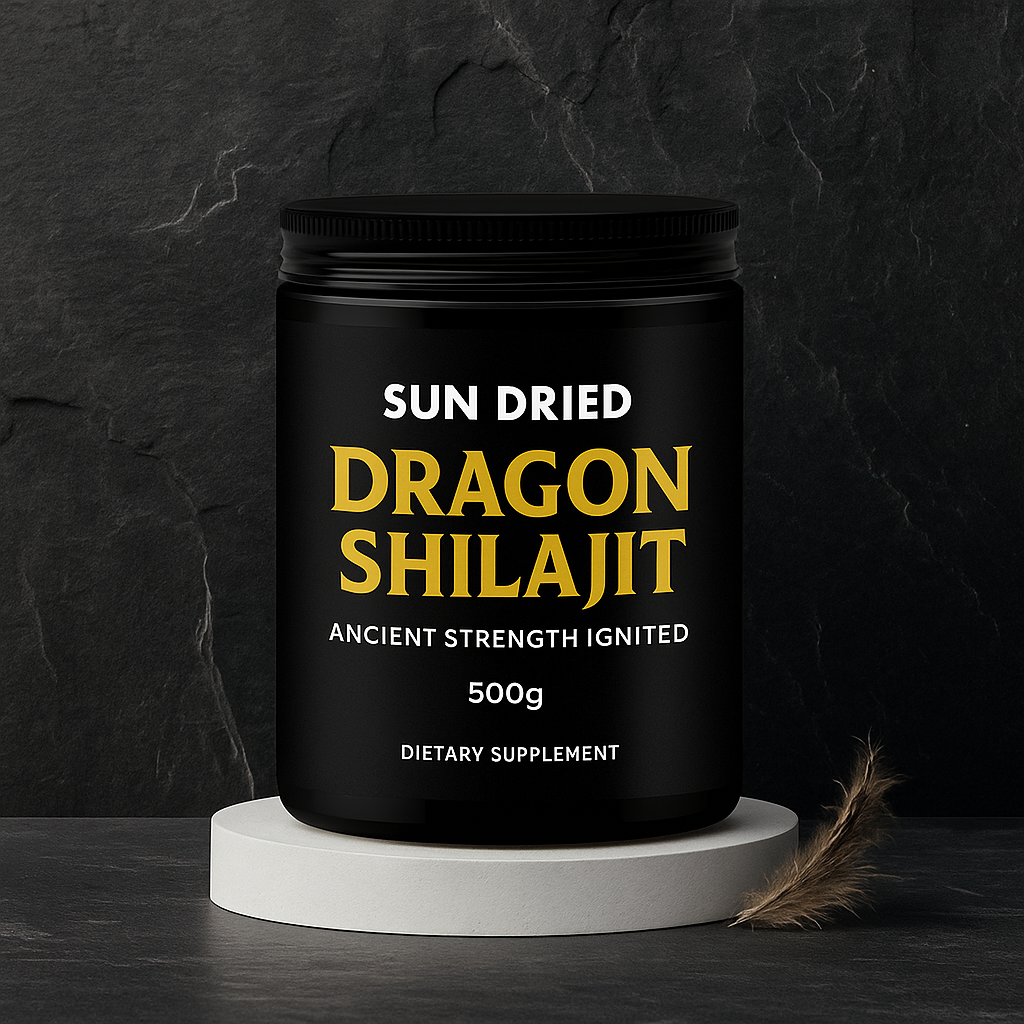 500g Gold Grade Dragon Shilajit resin jar, sourced from Gilgit Baltistan, Pakistan. Ultra-filtration and nano-filtration processed for purity. Premium Himalayan supplement for stamina, energy, and testosterone support. Ideal for athletes and wellness seekers worldwide. Lab-tested for USA, Europe, Middle East, Australia, and Canada markets.